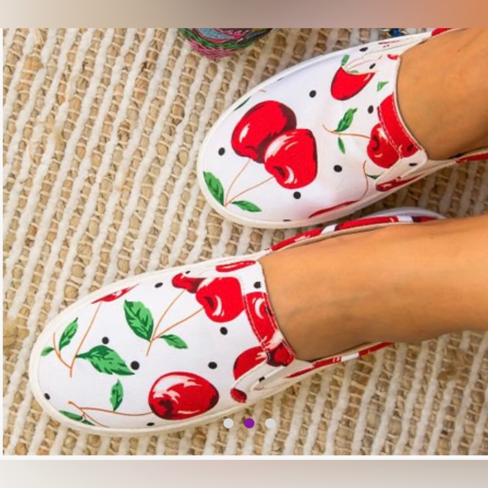 White Cherry Coco Slip-On Sneaker - Women
